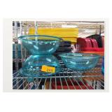 Bormioli Rocco Blue Glass Bowl and Tumbler