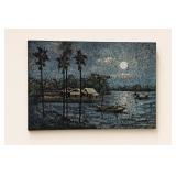 Vietnamese Eggshell Lacquer Landscape Panel