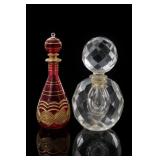 Vintage Egyptian Glass Perfume Bottles Pair