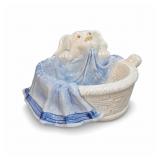 Omnibus Porcelain Puppy in Basket Bowl