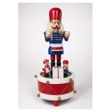 Wooden Nutcracker Drummer Music Box