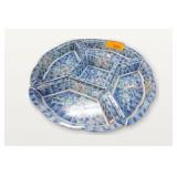 Andrea by Sadek Blue Floral Sectioned Dish