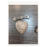 Silver Heart Medal with Crown Motif
