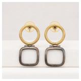 Sterling Silver and Gold Tone Dangle Earrings