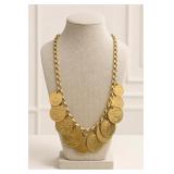 Gold-Tone Necklace with Coin Charms