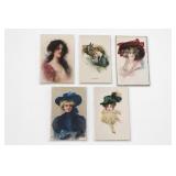 5 Art Prints of Women in Hats