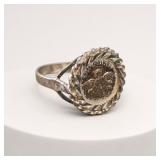 Sterling Silver Coin Ring, Size 9