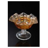 Dugan Carnival Glass Pedestal Compote Dish