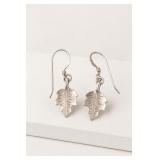 Sterling Silver Leaf Drop Earrings