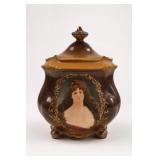 Jungfrau Porzellan Biscuit Jar, Modern Repro