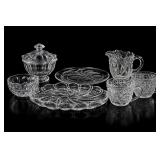 Pressed Glass Serving and Tableware Set