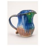 Handmade Blue Glazed Pottery Pitcher by Tom
