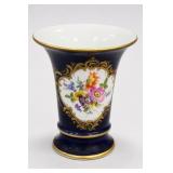 Antique Meissen Cobalt-Blue Floral Vase