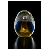 Multicolor Art Glass Egg Paperweight