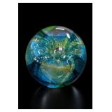 Glass Eye Studio Iridescent Art Glass Paperweight