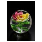 Glass Flower Paperweight