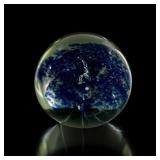 Handmade Blue and Green Glass Paperweight