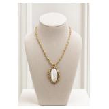 Monet Gold-Tone Necklace with Pearl Pendant