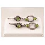 Sterling Silver Drop Earrings with Peridot
