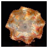 Fenton Marigold Carnival Glass Stag & Holly
