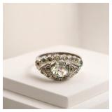 Sterling Silver Ring Size 5 with Stones