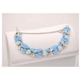 Coro Blue Leaf and Floral Bracelet
