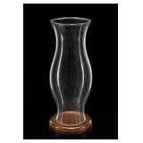 Glass Hurricane Vase with Wood Base