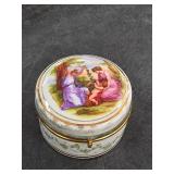 Hinged Porcelain Box with Pastoral Lid