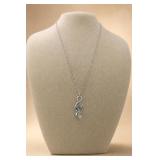 Sterling Silver 20in Leaf Pendant Necklace