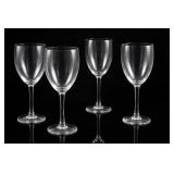 Four Clear Glass Wine Glasses