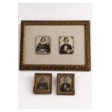 19th Century Framed Tintype Photographs Set