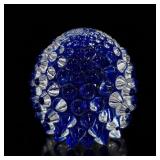 Murano Vintage Cobalt Bullicante Hedgehog Glass