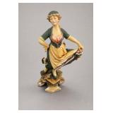 Polychrome Female Figurine with Drapery