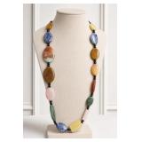 34in Multicolor Polished Stone Bead Necklace