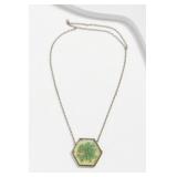 Sterling Silver Necklace with Hexagonal Resin