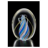 Multicolor Swirl Art Glass Paperweight