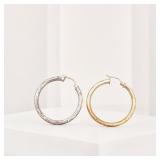 Sterling Silver Hoop Earrings Pair