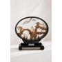 Chinese Carved Cork Diorama in Glass Frame