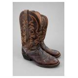 Tony Llama Brown Western Pull-On Boots, prob 11ish