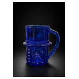Cobalt-Blue Character Glass Mug Mr. Peanut