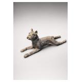 Reclining Cold Spelter Boxer Dog Figurine
