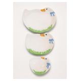 Group of Three Duck Ceramic Dishes Cottage Core