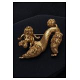 Monet Gold-Tone Serpentine Creature Brooch