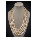 Japan-Marked Multi-Strand Mother-of-Pearl Necklace