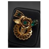 Coro Gold-Tone Floral Brooch