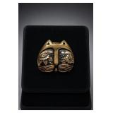 Laurel Burch Cat-Face Brooch