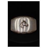 Justin Nickel Silver Horse-Head Belt Buckle