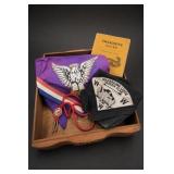 Order of the Arrow Memorabilia in Wood Box