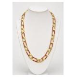 Monet Gold-Tone Red Link Necklace