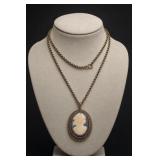 Bulova Caravelle Reversible Cameo Watch Necklace